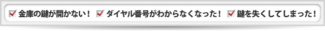 金庫の鍵が開かない！ ダイヤル番号がわからなくなった！ 鍵を失くしてしまった！